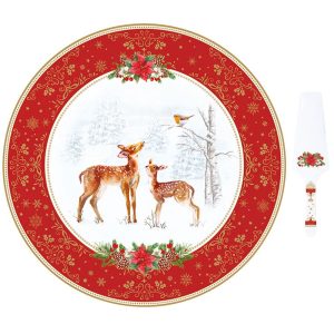 Порцеляновий набір для подачі торта CHRISTMAS MELODY